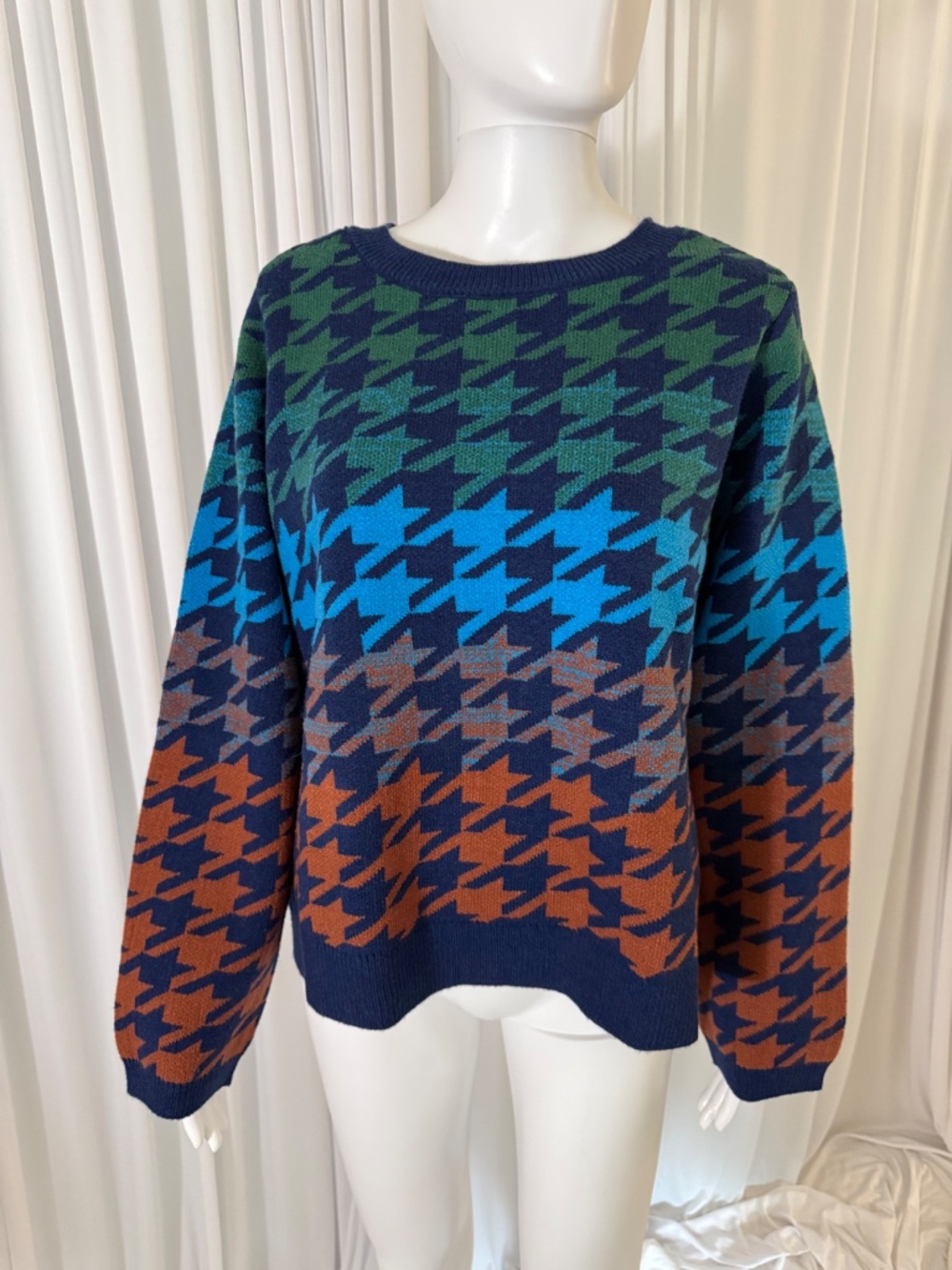 G by Giuliana Black Label Multicolor Houndstooth Sweater – Size 1X – NWOT - Picture 2 of 16